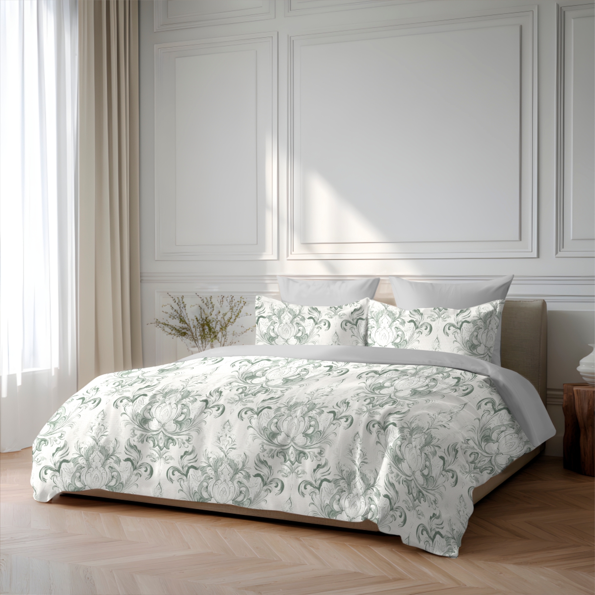 Постельное бельё Мако-сатин | ПОСТЕЛЬНОЕ БЕЛЬЁ МАКО-САТИН БЬЯНКА (СЕРЫЙ)