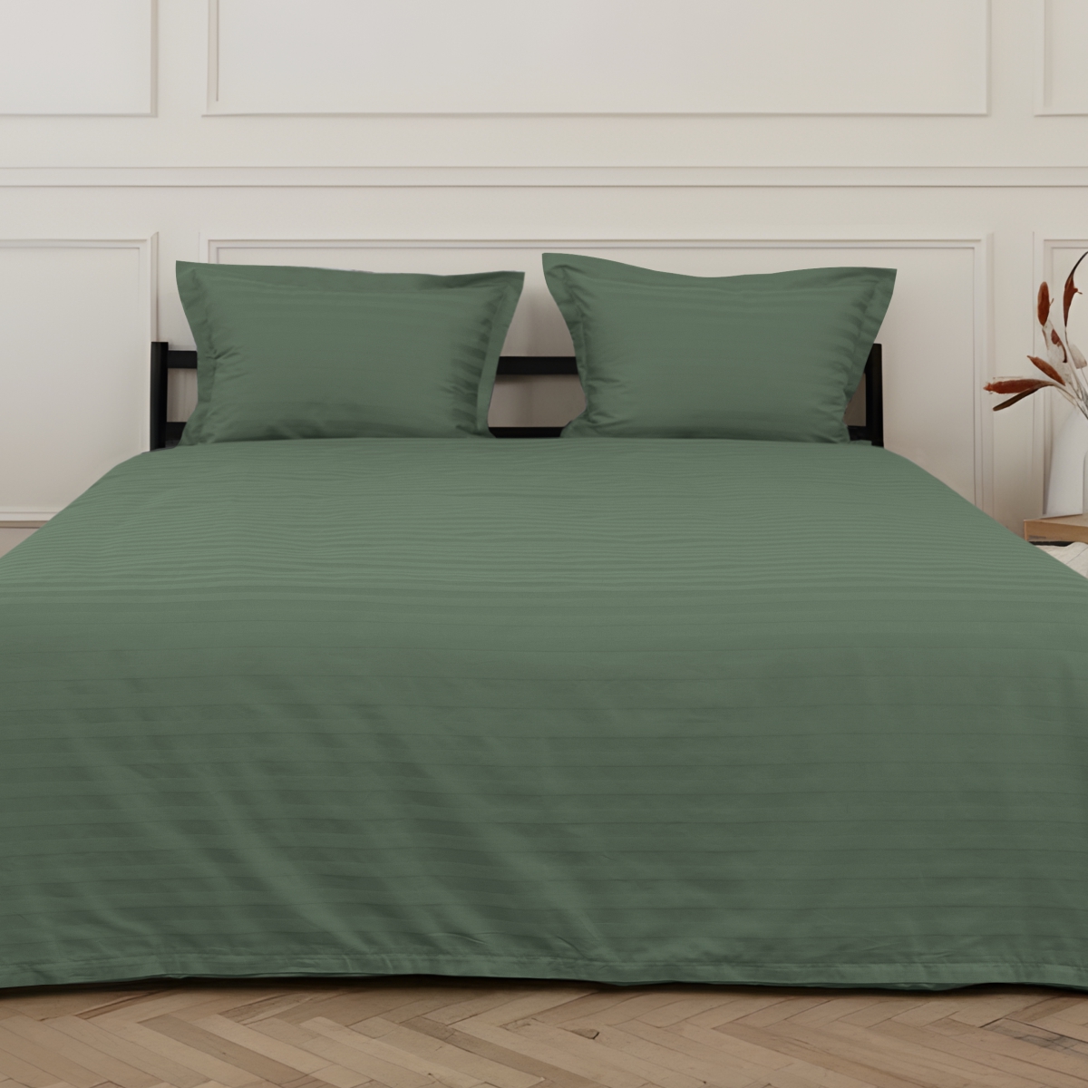 Постельное бельё Cатин | ПОСТЕЛЬНОЕ БЕЛЬЁ СТРАЙП-САТИН ЗЕЛЕНЫЙ