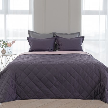 ДВУСТОРОННЕЕ ХЛОПКОВОЕ ПОКРЫВАЛО ЧЕРНИЧНЫЙ